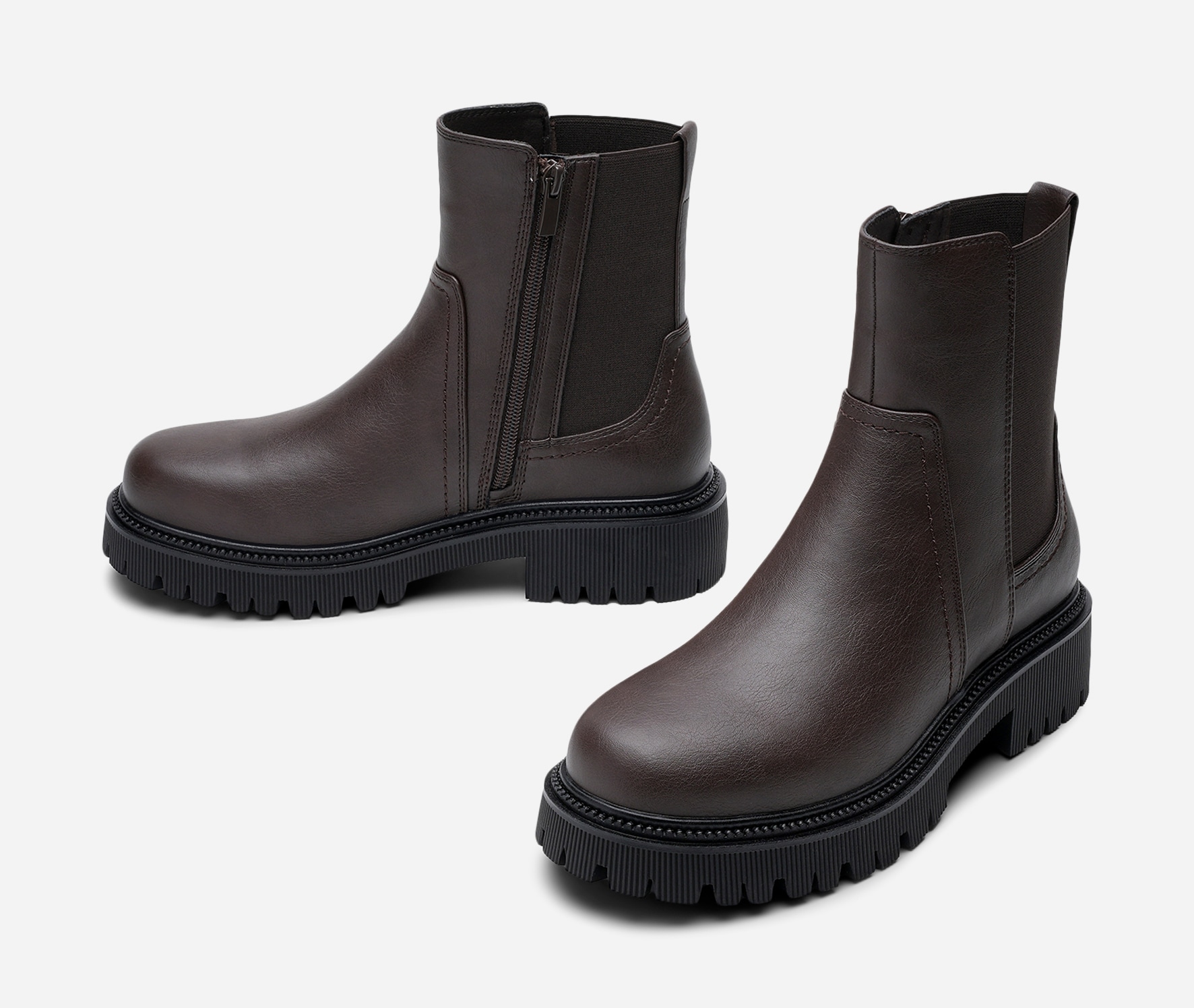 CLOU, Varmforet chelseaboots Brun