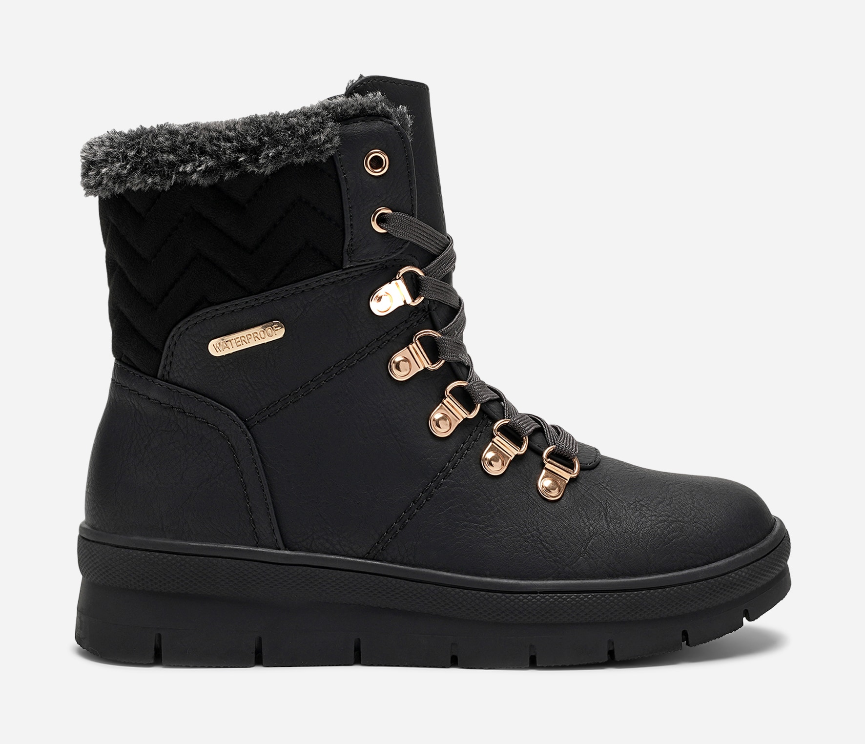 CLOU COMFORT, Varmforet skolett waterproof Sort