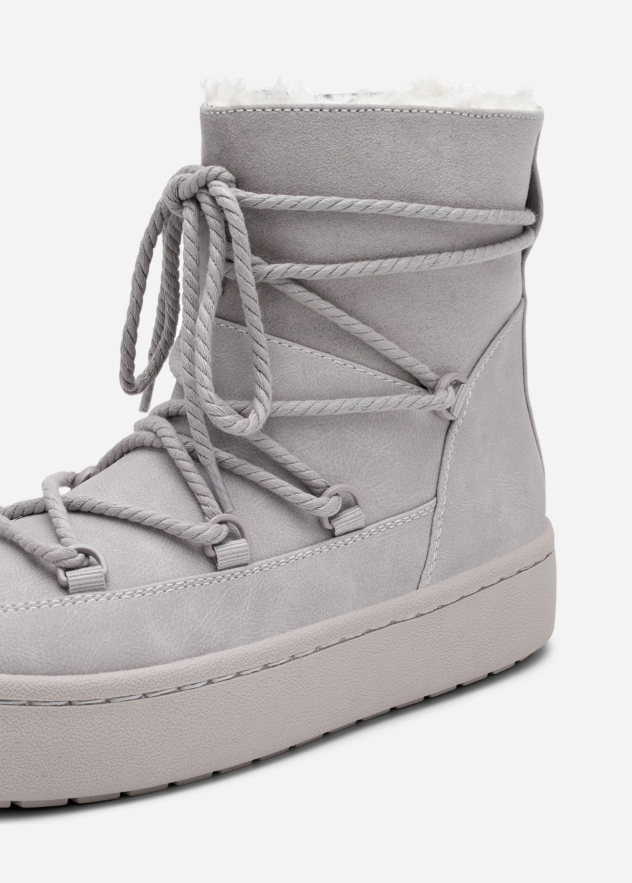 VOX, Varmforet boots med snøring Grå