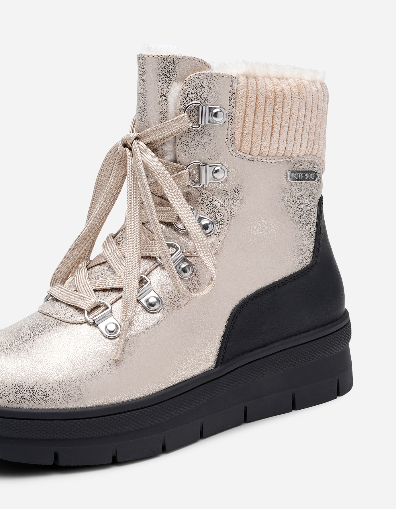 CLOU COMFORT, Varmforet skolett waterproof Beige