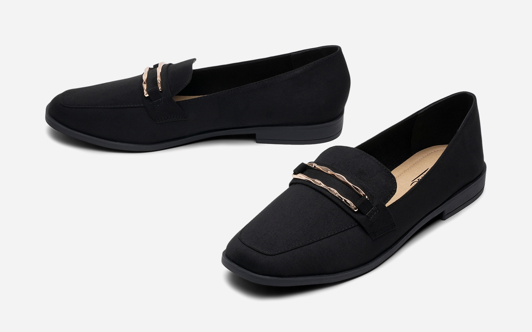 CLOU, Loafer med spenne Sort