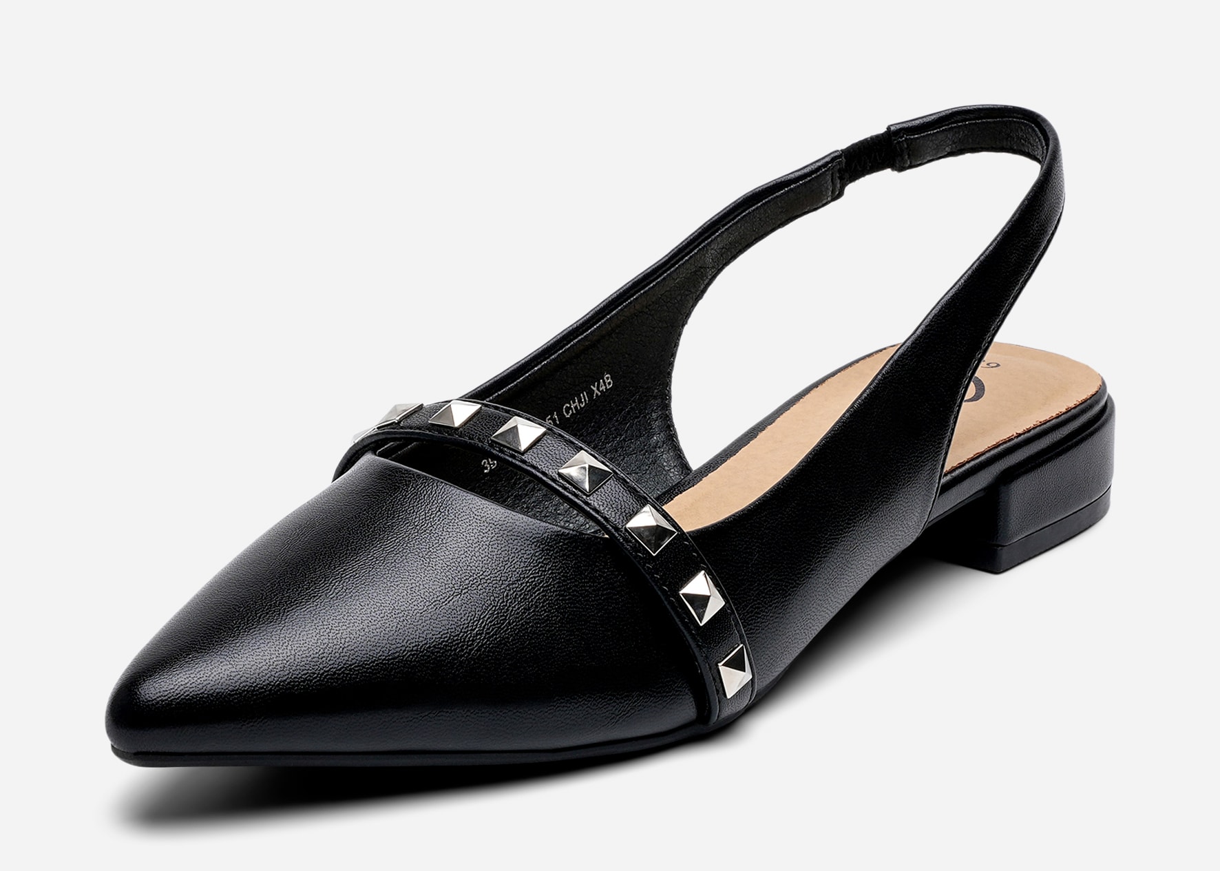 CLOU, Ballerinasko med slingback Sort