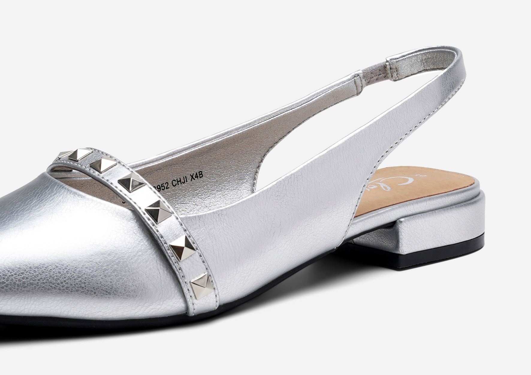 CLOU, Ballerinasko med slingback Metall