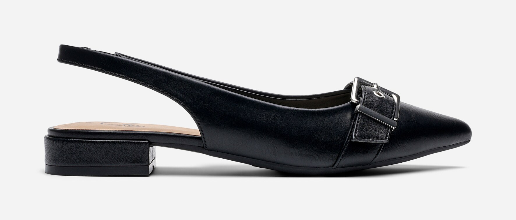 CLOU, Ballerinasko med slingback Sort