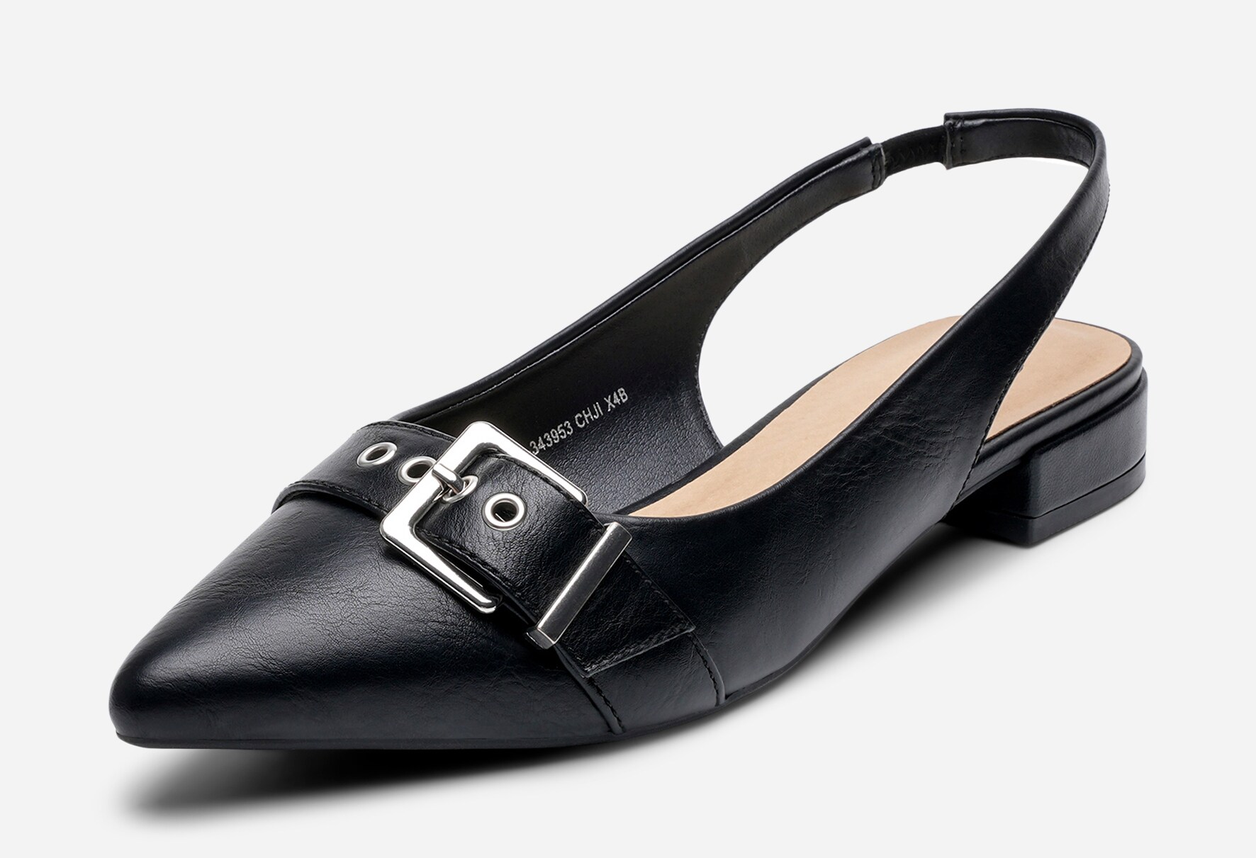 CLOU, Ballerinasko med slingback Sort