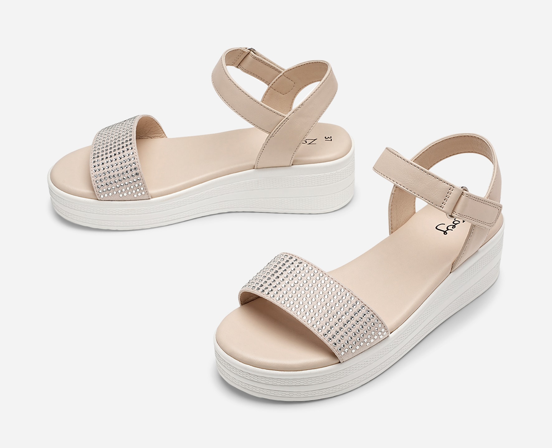 ZOEY, Sandal med platåsåle Beige