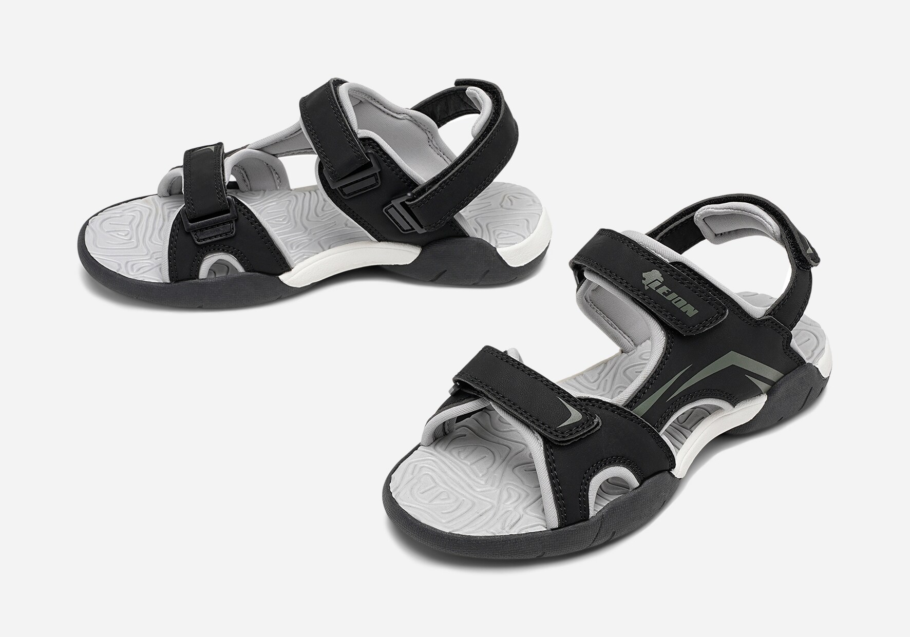 LEJON, Sandal med reimer Sort