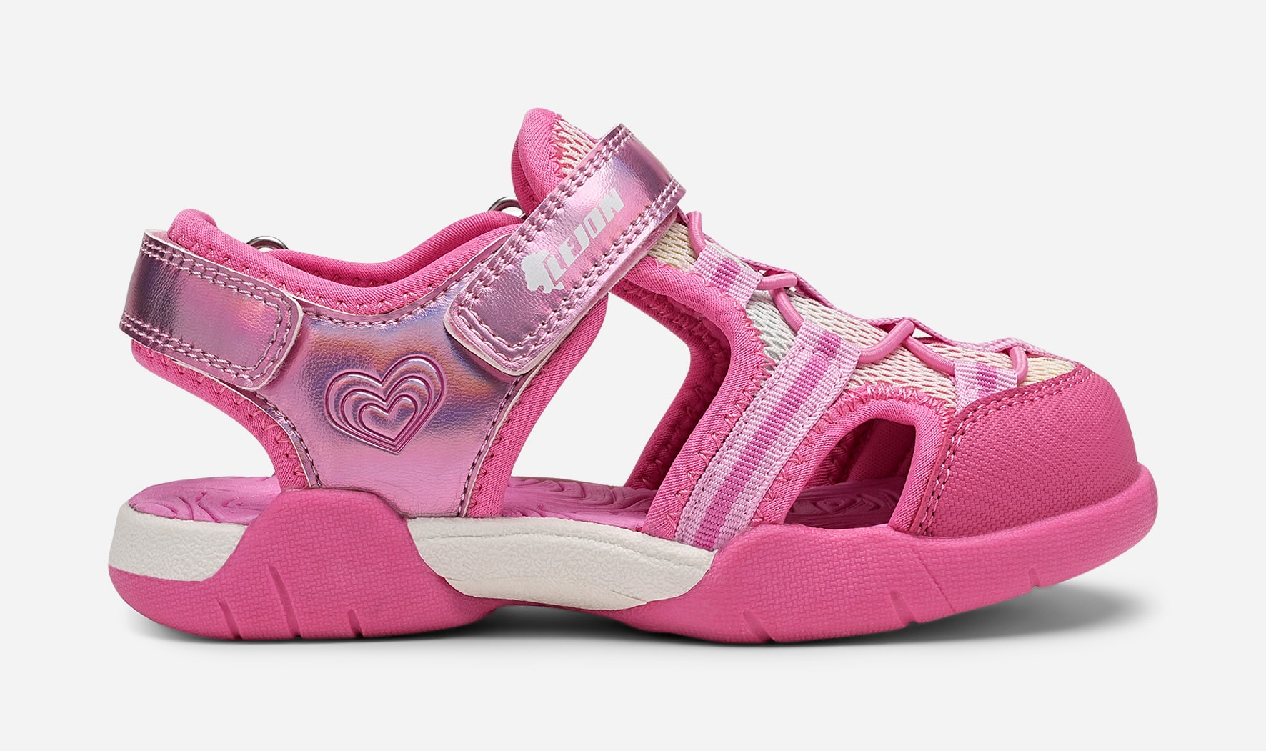 LEJON, Sandal med overdekket tå Rosa