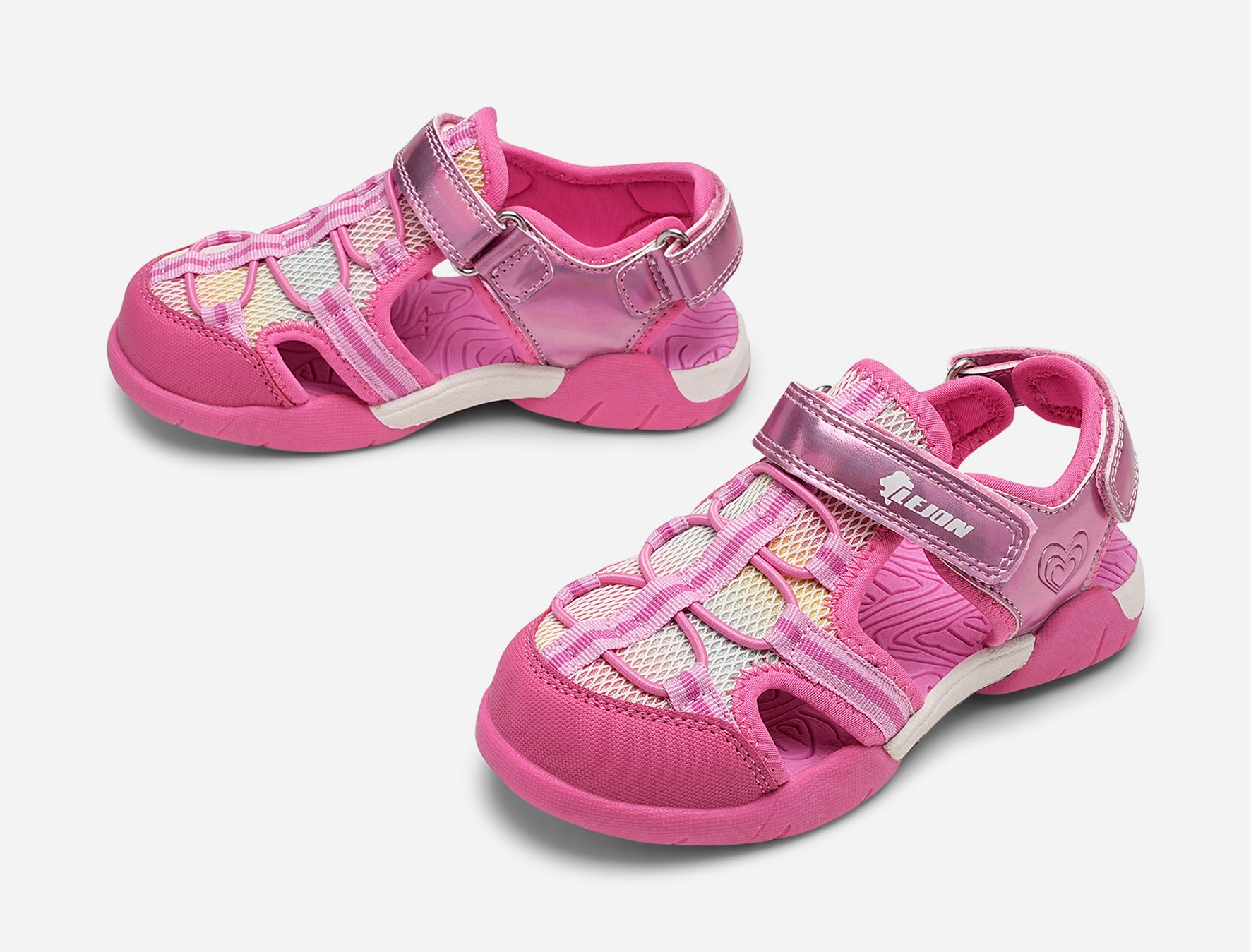 LEJON, Sandal med overdekket tå Rosa