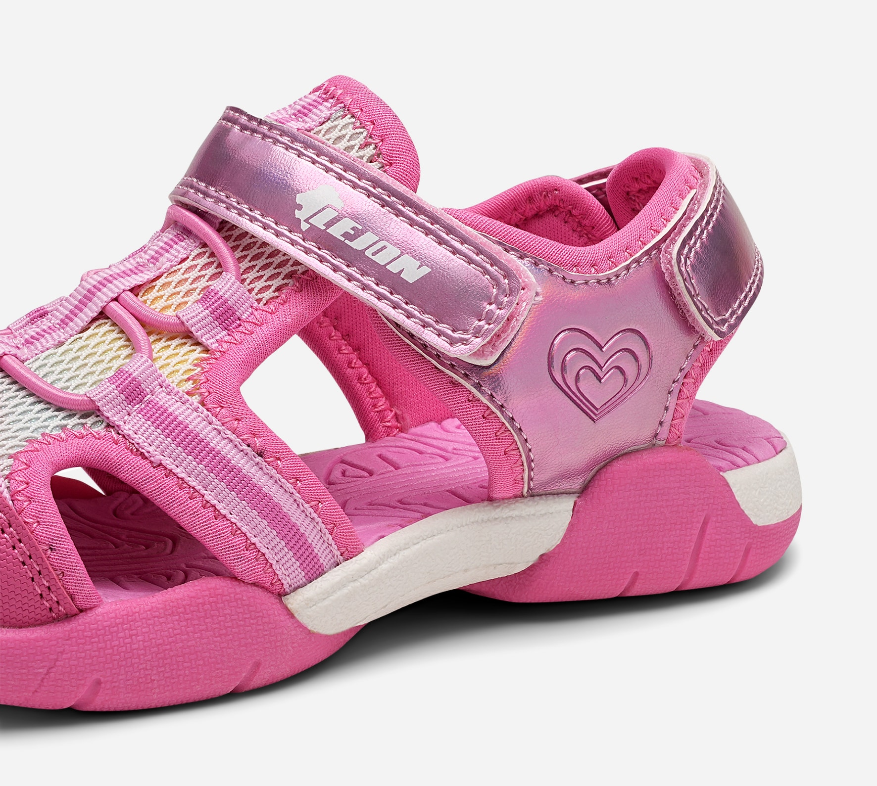 LEJON, Sandal med overdekket tå Rosa