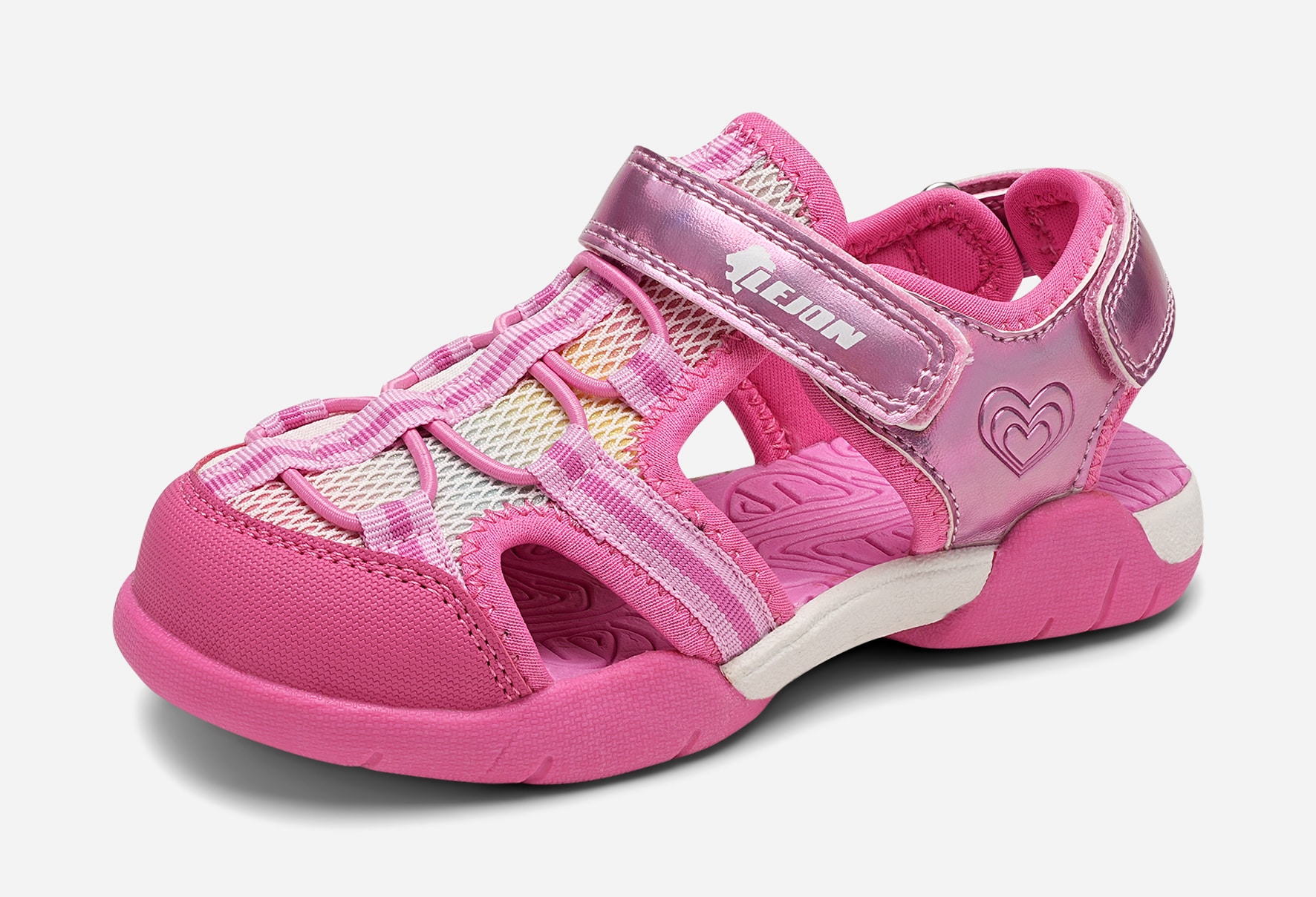 LEJON, Sandal med overdekket tå Rosa