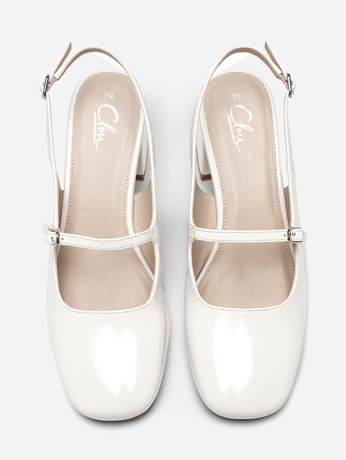 CLOU, Pumps med slingback Hvit