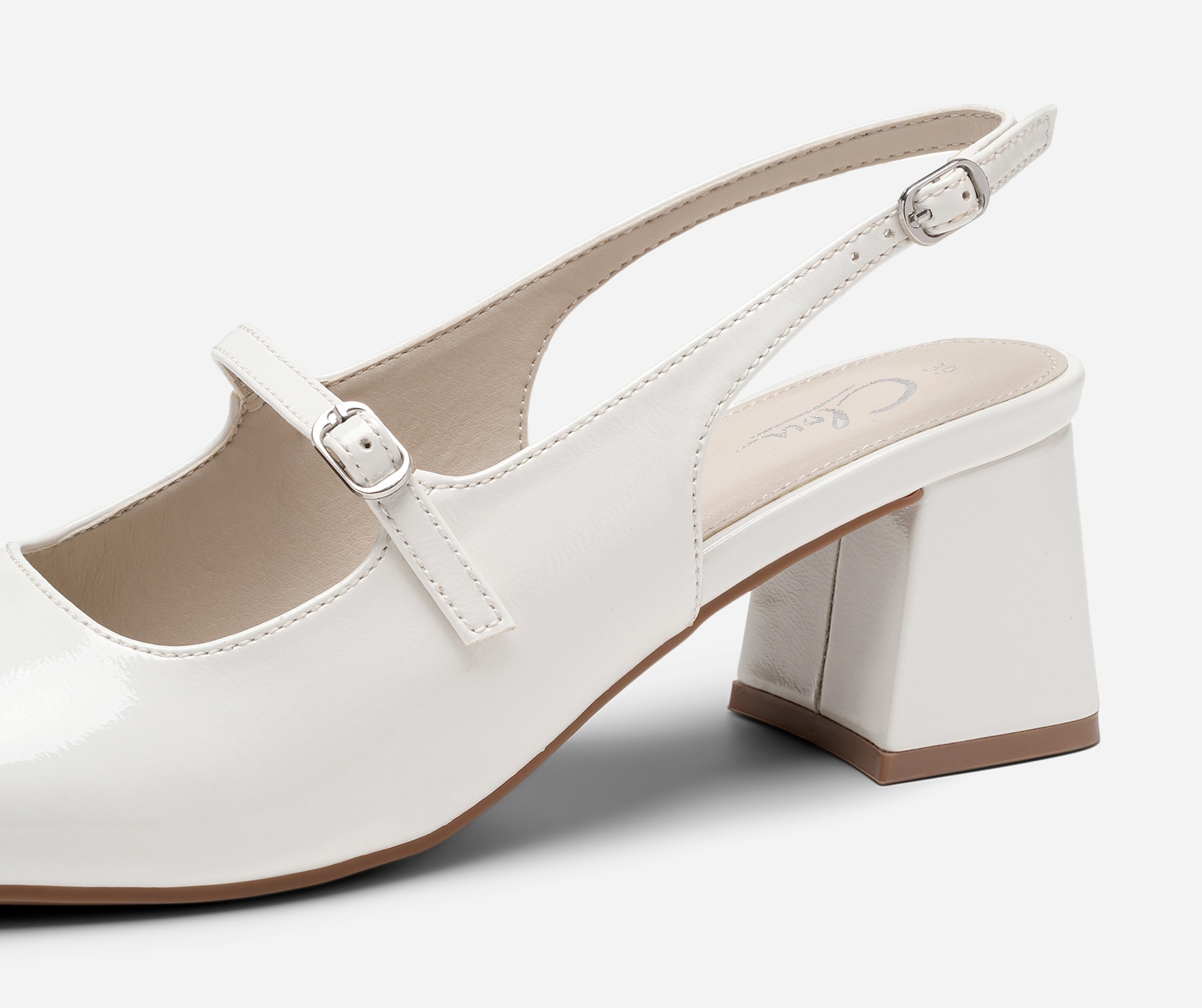 CLOU, Pumps med slingback Hvit