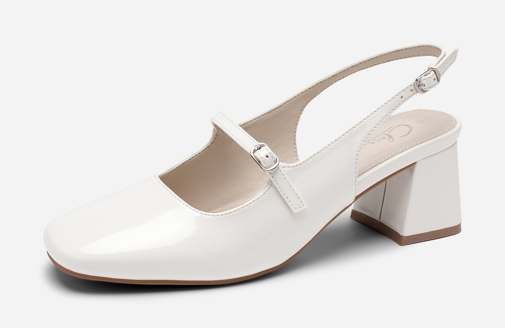 CLOU, Pumps med slingback Hvit