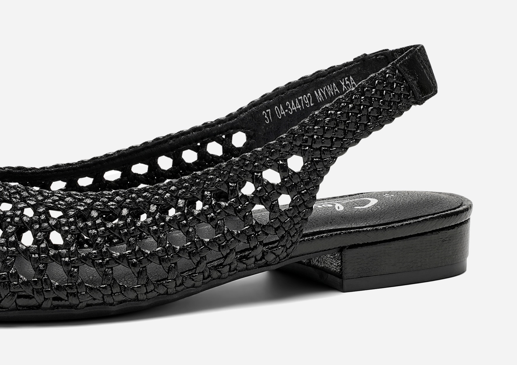 CLOU, Ballerinasko med slingback Sort