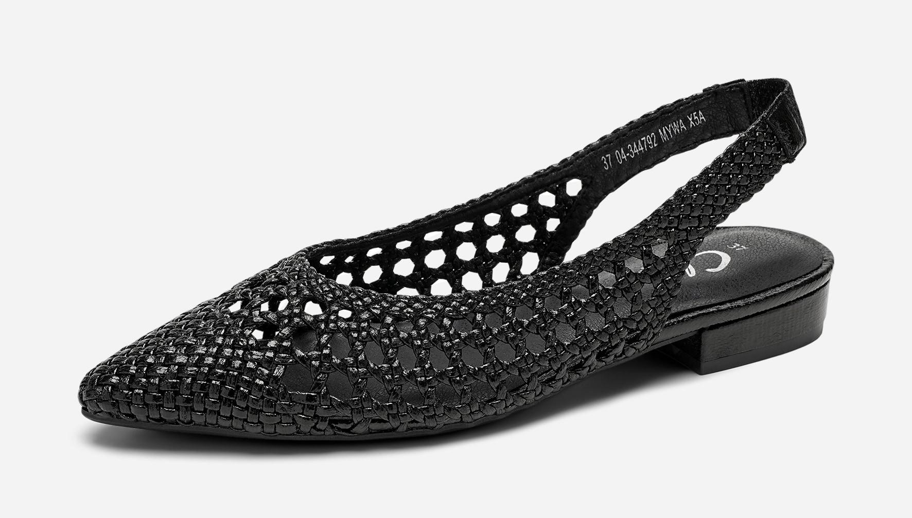 CLOU, Ballerinasko med slingback Sort