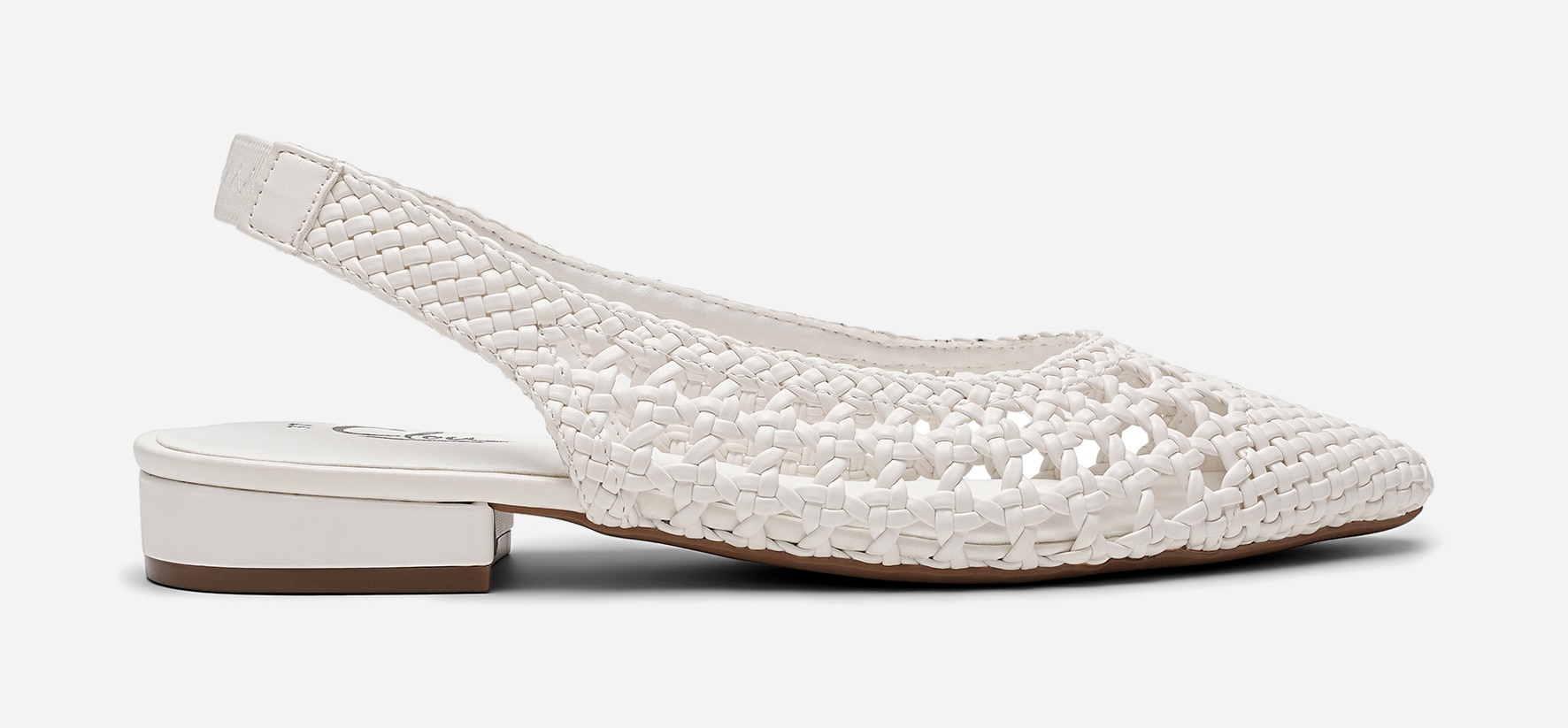 CLOU, Ballerinasko med slingback Hvit