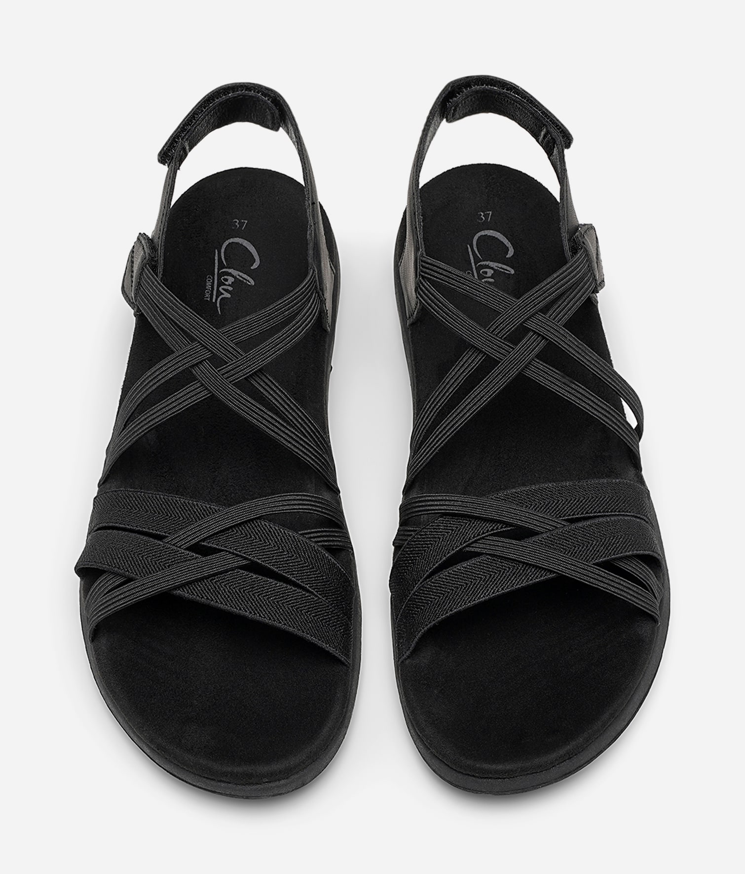 CLOU COMFORT, Sandal med reimer Sort