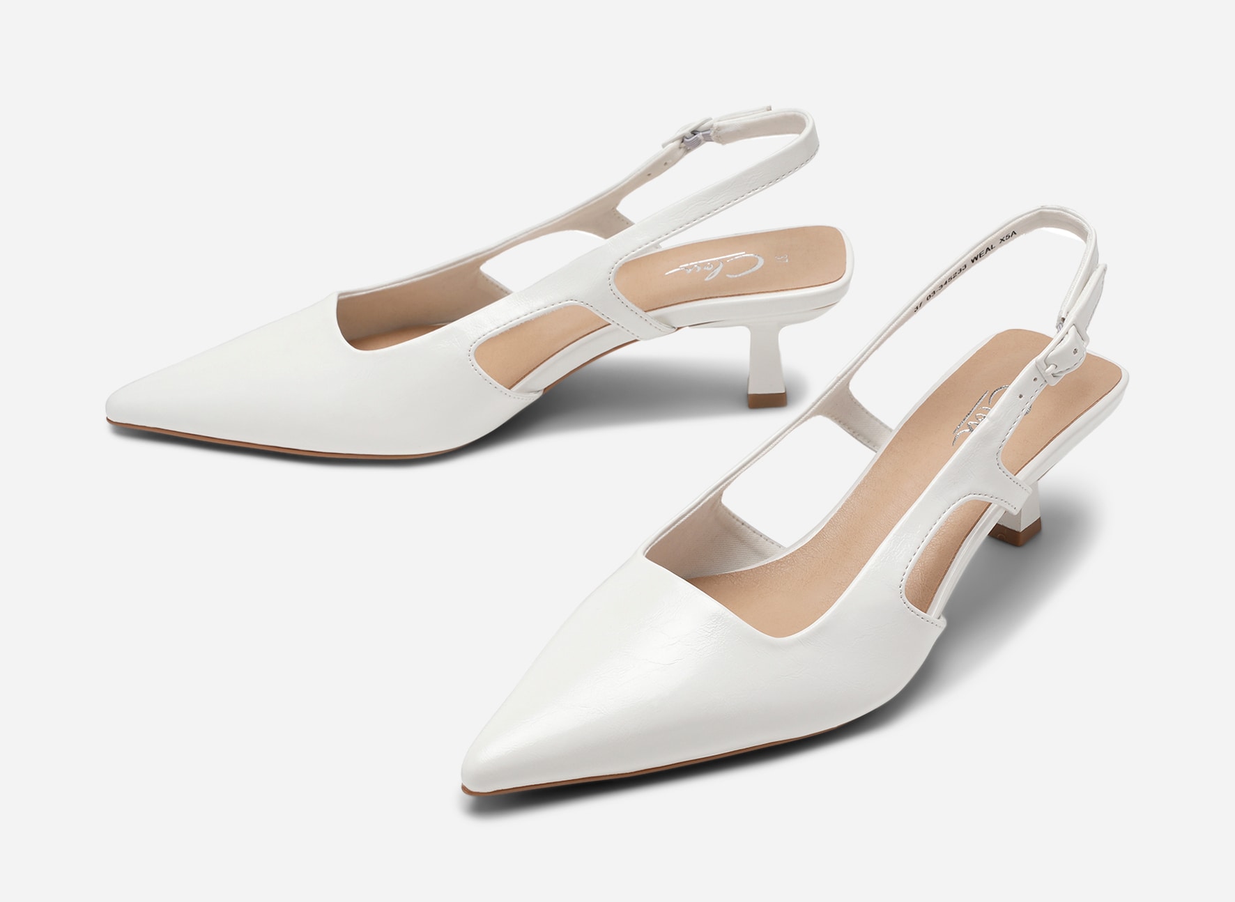 CLOU, Pumps med slingback Hvit