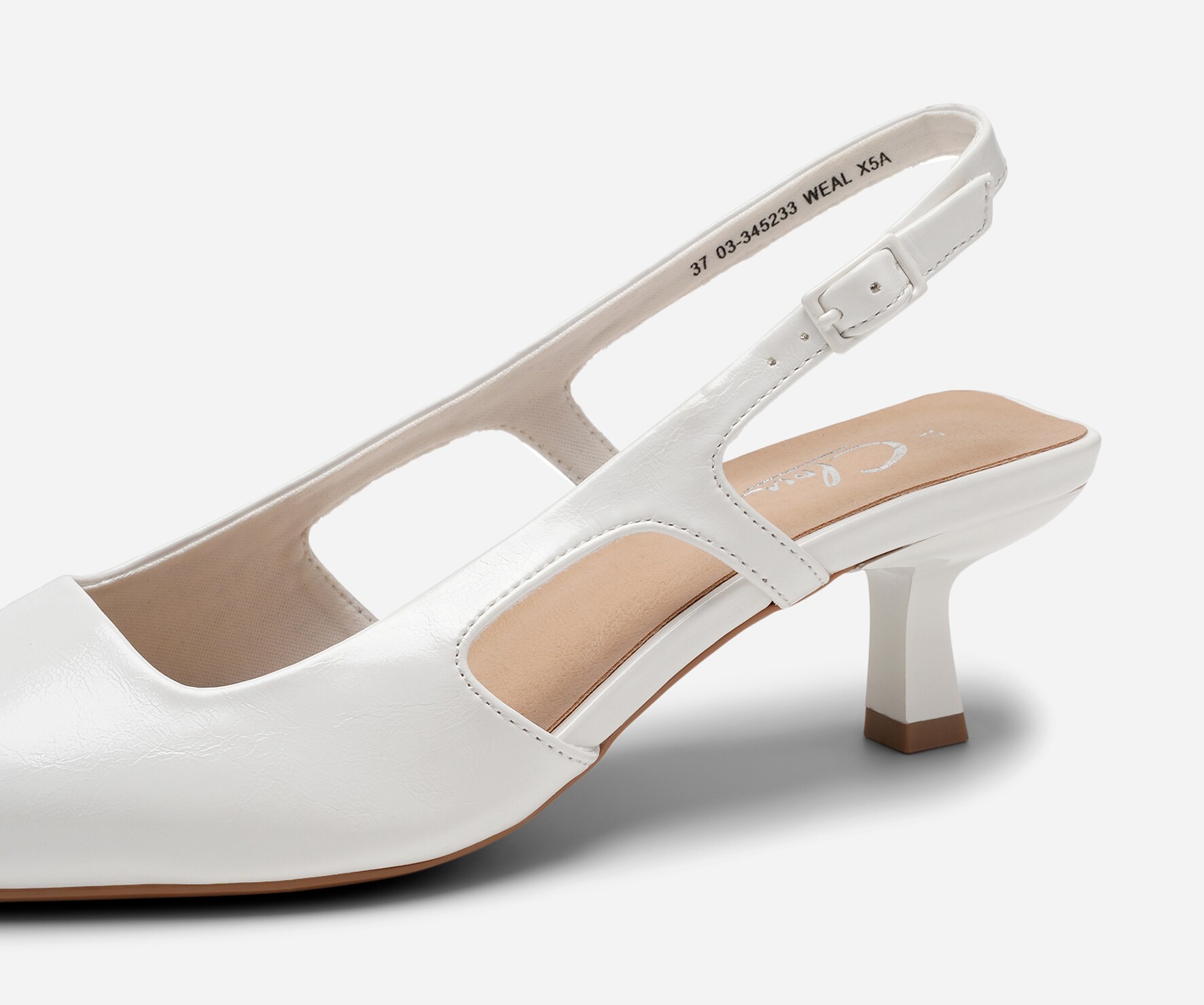 CLOU, Pumps med slingback Hvit