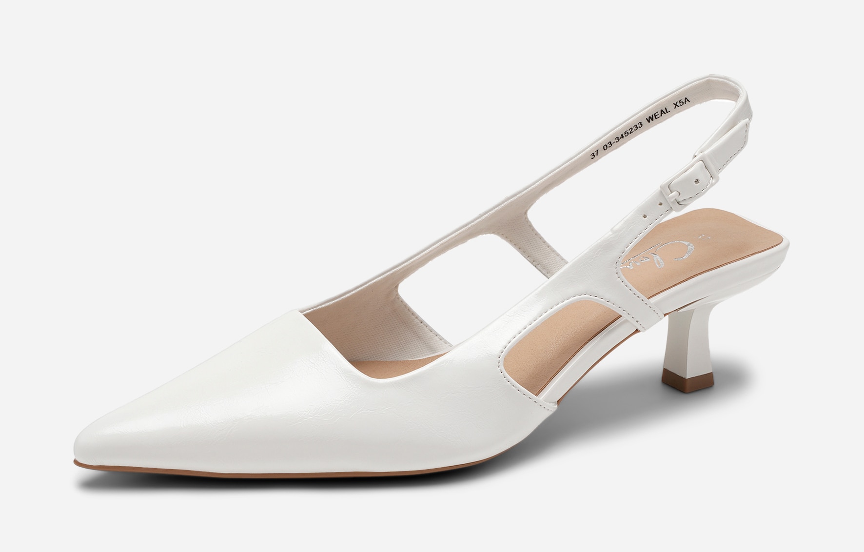 CLOU, Pumps med slingback Hvit