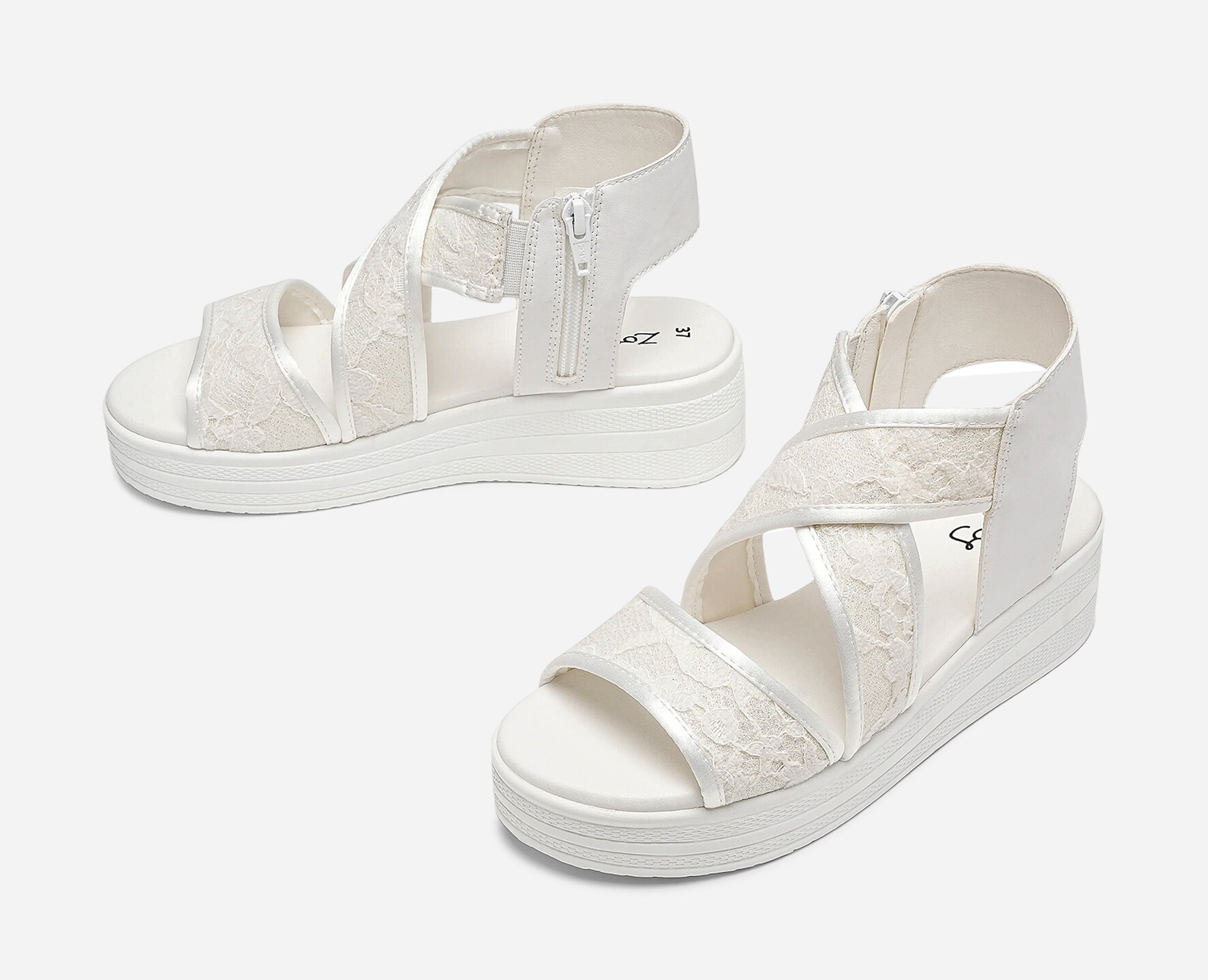 ZOEY, Sandal med platåsåle Hvit