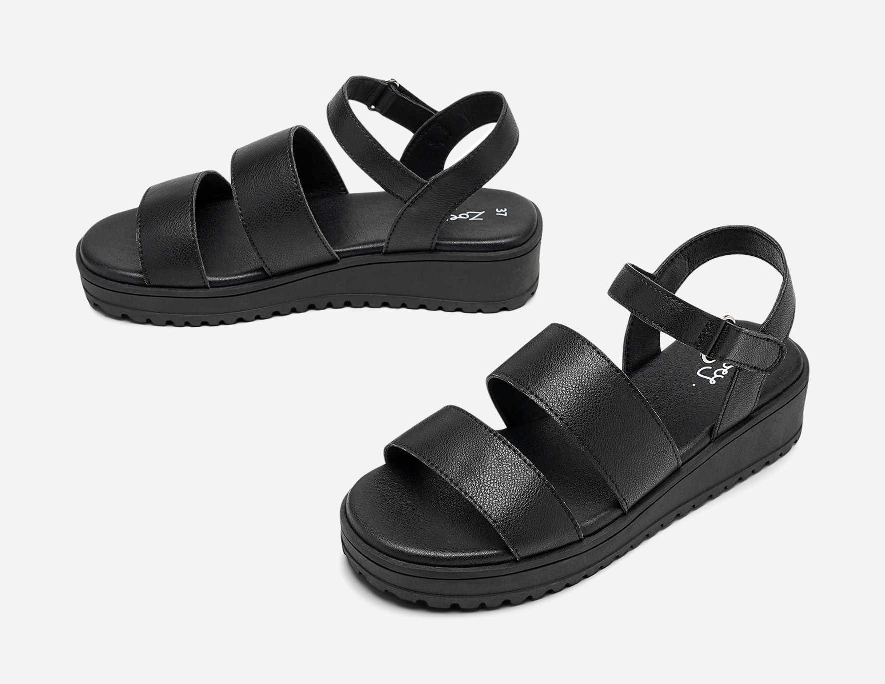 ZOEY, Sandal med lav hæl Sort