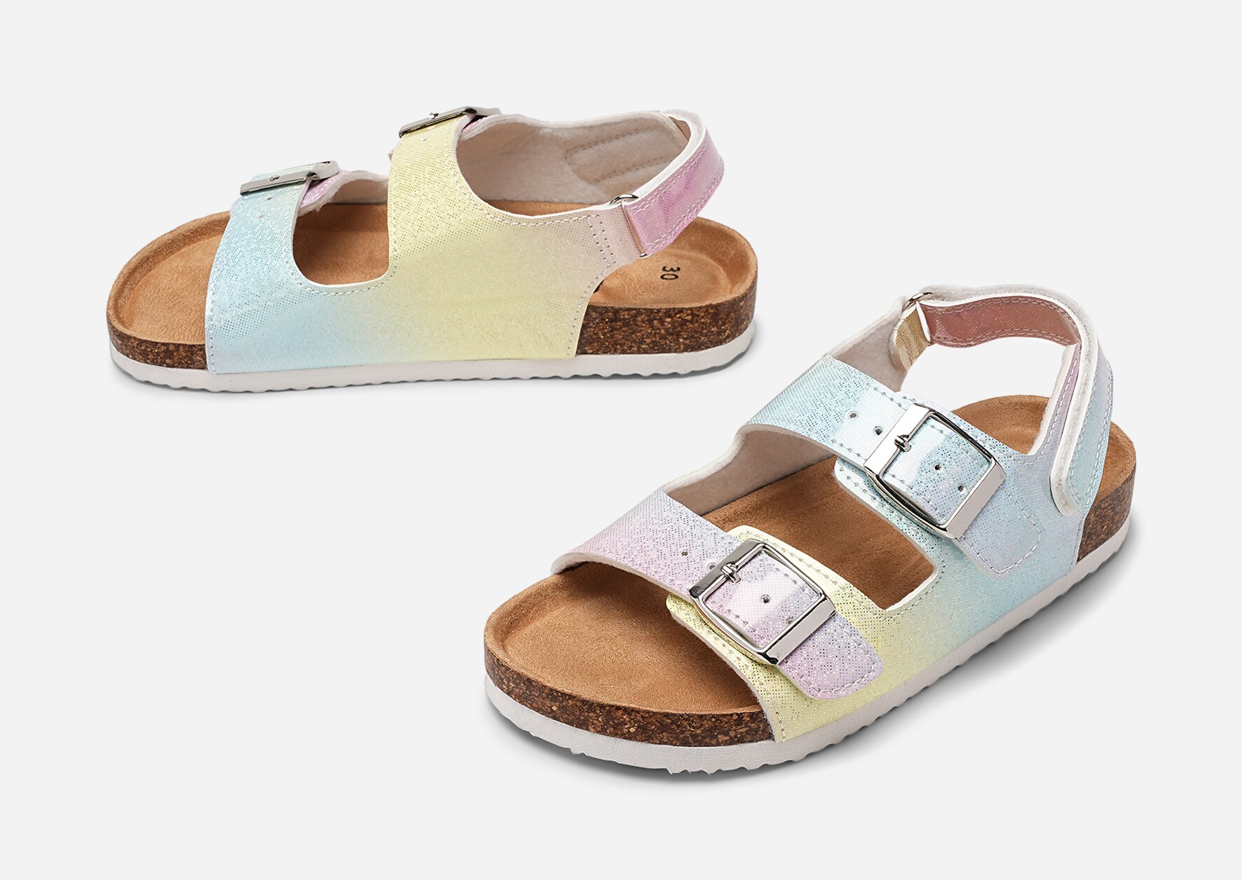 LEJON, Sandal med spenne Flerfarget