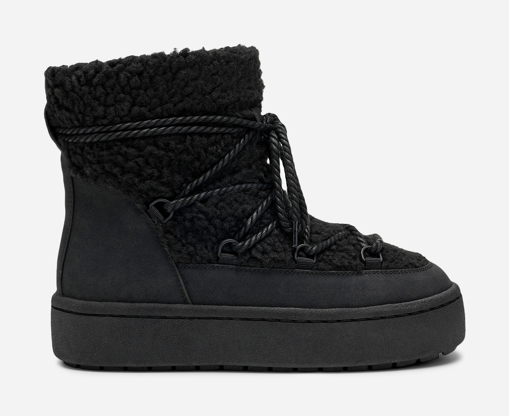 VOX, Varmforet boots med snøring Sort