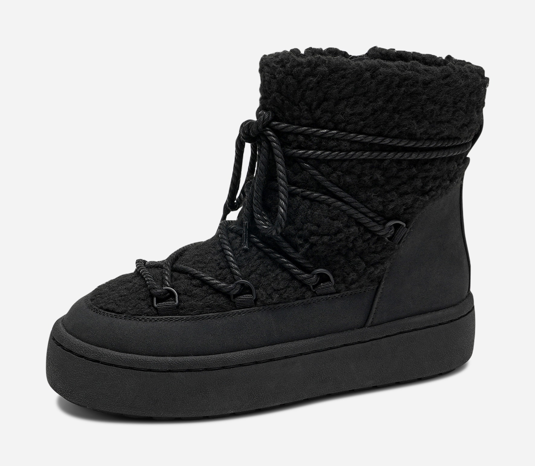 VOX, Varmforet boots med snøring Sort