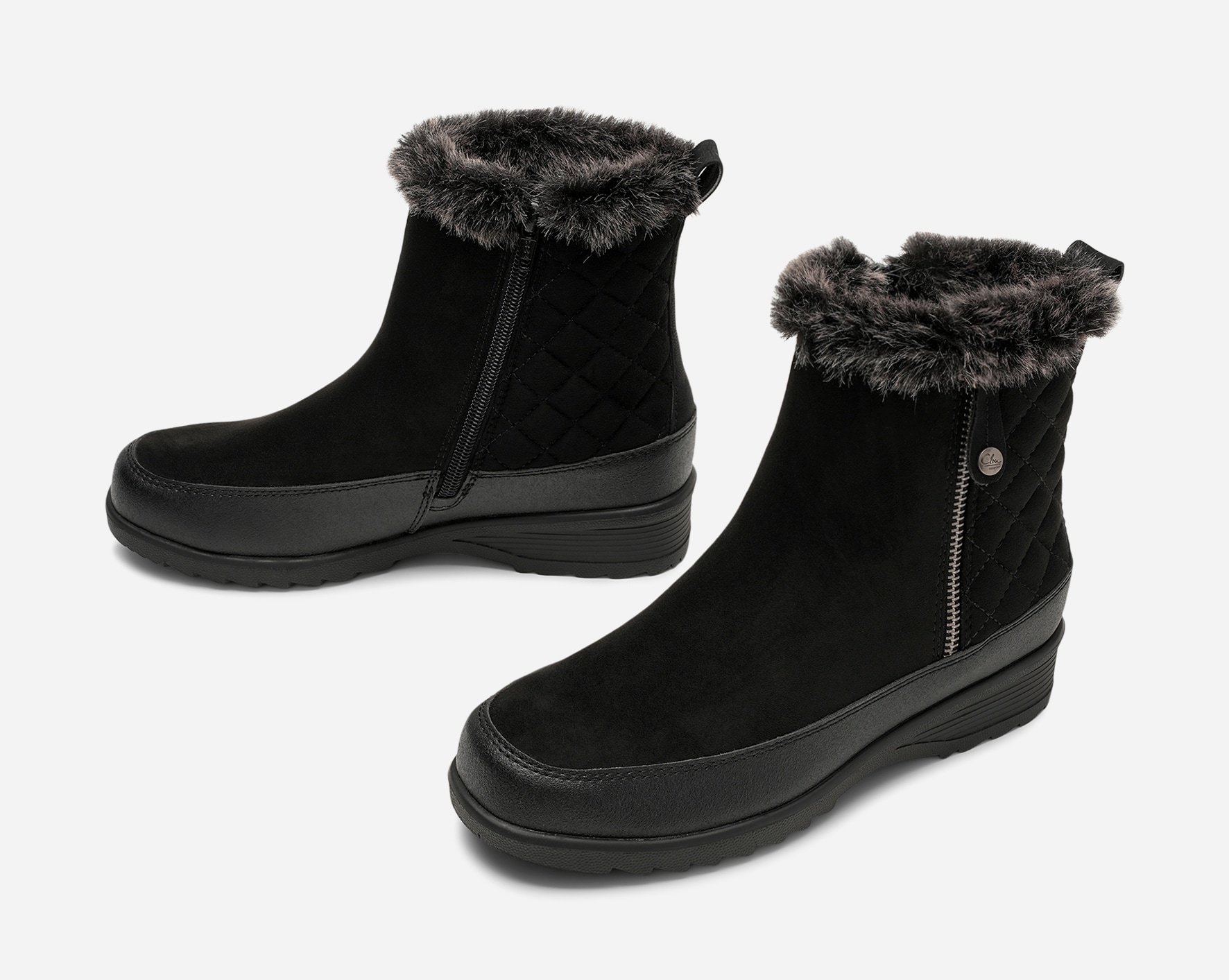 CLOU COMFORT, Varmforet boot med innebygd brodd Sort