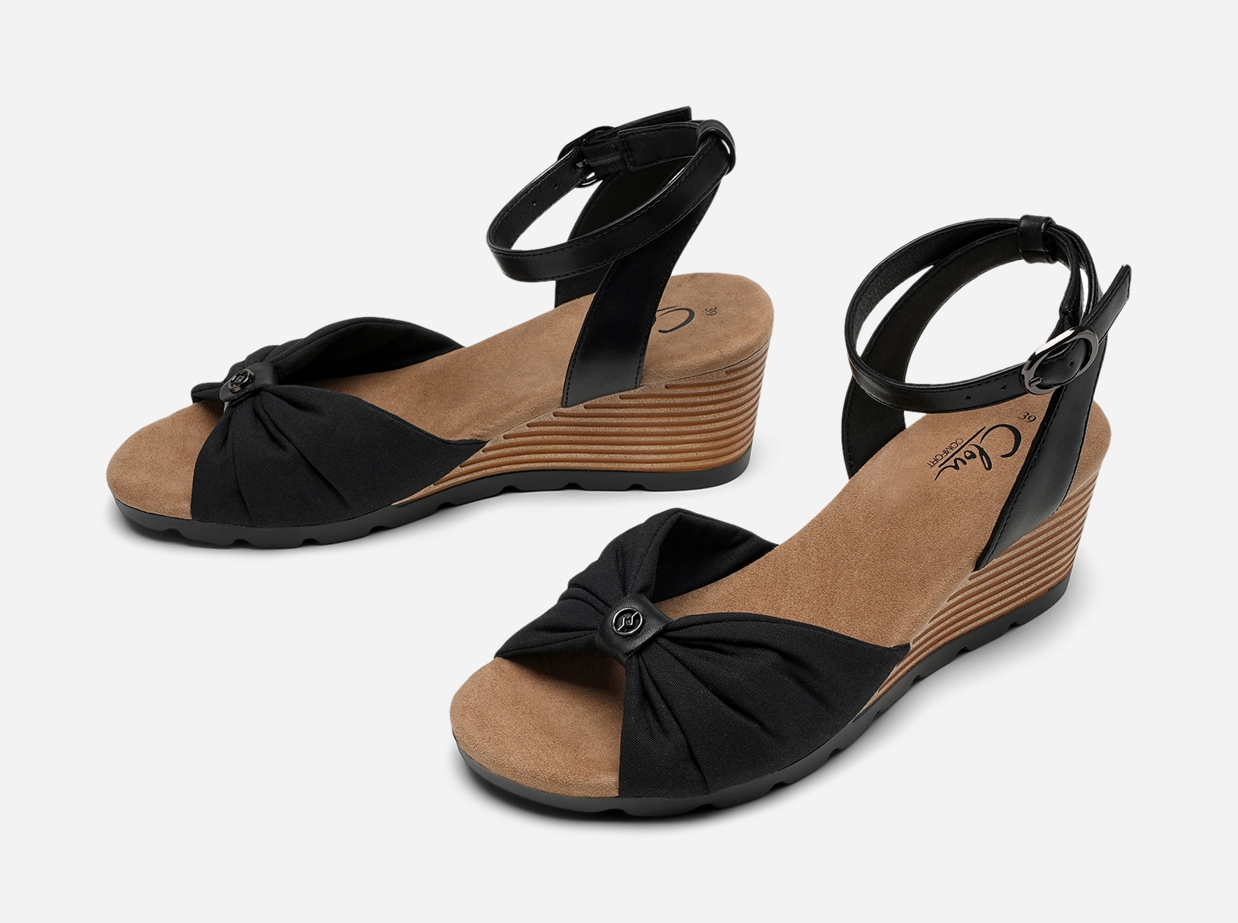 CLOU COMFORT, Sandalett med reimer Sort