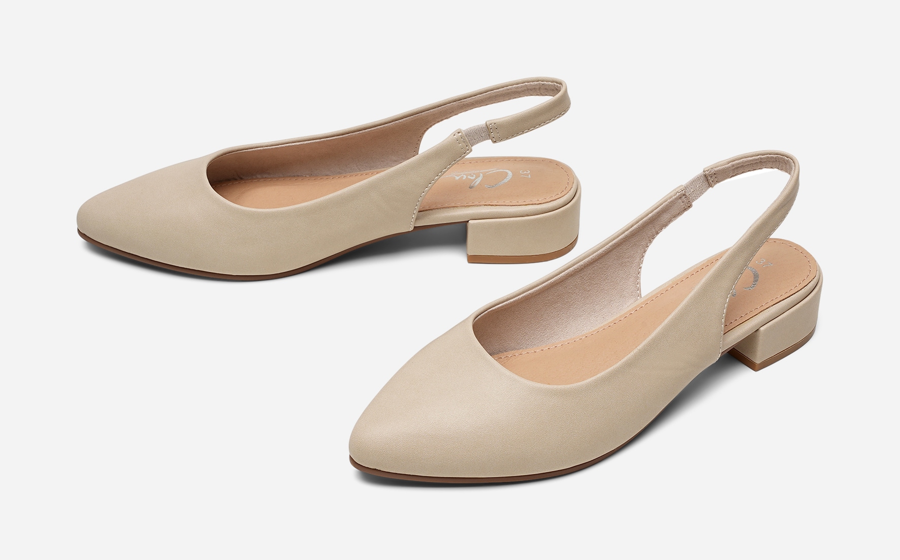 CLOU COMFORT, Pumps med slingback Beige